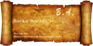 Borka Adrián névjegykártya